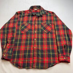 Vintage Big Mac by JCPenney Men's Lg Red Plaid Flannel Shirt Workwear